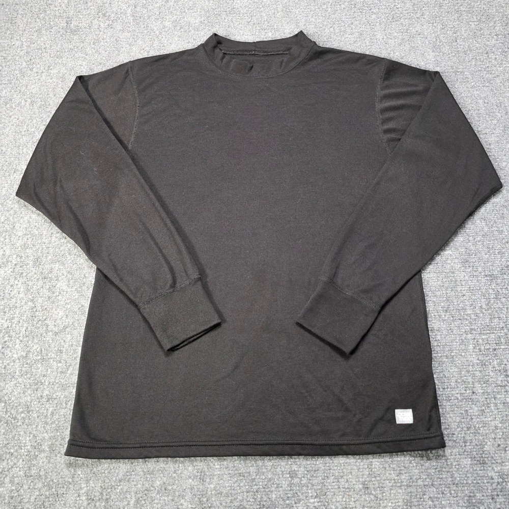 PolarMAX Men's Mock Neck Thermal‎ Base Layer Shirt Black M Medium Made in USA